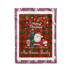 Personalized Gift Tartan Plaid Blanket Clan MacKinnon Modern With Funny Santa Snowman Reindeer Merry Christmas Fleece Blanket, Home Living Room, Plaid Blanket, Tartan Blanket, Scottish Blanket, Buffalo fleece blanket, Christmas Blanket