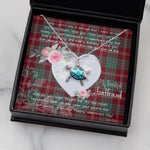 Sea Turtle Necklace Gift for My Beautiful Girlfriend Valentines Necklace Clan Crawford Tartan Blue Turtle Necklace