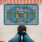 Scotstee Shop - Doormat - Welcome Mat Scottish Clan Agnew Ancient Tartan Door Mat, Plaid Doormat With Thistle and Two Lion Scottish