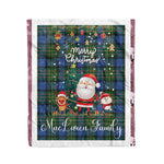Personalized Gift Tartan Plaid Blanket Clan MacLaren Ancient With Funny Santa Snowman Reindeer Merry Christmas Fleece Blanket, Home Living Room, Plaid Blanket, Tartan Blanket, Scottish Blanket, Buffalo fleece blanket, Christmas Blanket