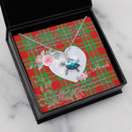 Sea Turtle Necklace Gift for My Beautiful Girlfriend Valentines Necklace Clan MacGregor Modern Tartan Blue Turtle Necklace