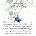 Mother-In-Law Necklace, Best Mother In Law Birthday Necklace, To My Mother In Law Mother's Day Sea Turtle Necklace