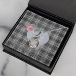 Rising Phoenix Necklace - Valentine Necklace Clan Sandilands Grey Tartan Gift for Girlfriend, Gift for My Wife Rising Phoenix Necklace