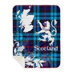 Sherpa Blanket - Tartan Blanket Thistle and Lion Scottish Clan McCorquodale Plaid Blanket, plaid sherpa blanket queen,purple sherpa blanket,queen sherpa blanket,queen size sherpa blanket,red sherpa blanket,scottish tartan blankets,sherpa blanket,sherpa christmas blanket