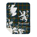 Sherpa Blanket - Tartan Blanket Thistle and Lion Scottish Clan Aiton Hunting Plaid Blanket, plaid sherpa blanket queen,purple sherpa blanket,queen sherpa blanket,queen size sherpa blanket,red sherpa blanket,scottish tartan blankets,sherpa blanket,sherpa christmas blanket