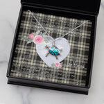 Sea Turtle Necklace Gift for My Beautiful Girlfriend Valentines Necklace Clan Menzies Ancient Tartan Blue Turtle Necklace