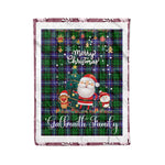 Personalized Gift Tartan Plaid Blanket Clan Galbraith Modern With Funny Santa Snowman Reindeer Merry Christmas Fleece Blanket, Christmas Blanket, Plaid Blanket, Tartan Blanket,Scottish Blanket