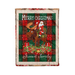 Personalized Gift Plaid Tartan Blanket Clan Stewart Atholl Modern With Moose Lover Xmas Gift Santa Riding Christmas Fleece Blanket