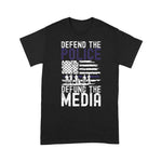 Scotstee Shop - Vintage Defend Police Defund Media USA American Flag 4th Of July Shirt Defund The Media Shirts Police Mom Shirts