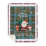 Personalized Gift Tartan Plaid Blanket Clan Porterfield With Funny Santa Snowman Reindeer Merry Christmas Gift Sherpa Blanket, blue plaid sherpa blanket,blue tartan sherpa blanket,Buchan,buffalo plaid sherpa blanket,christmas sherpa blanket,Christmas Throw Blanket-Recovered