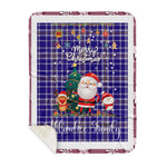 Personalized Gift Tartan Plaid Blanket Clan Allardice With Funny Santa Snowman Reindeer Merry Christmas Gift Sherpa Blanket, blue plaid sherpa blanket,blue tartan sherpa blanket,Buchan,buffalo plaid sherpa blanket,christmas sherpa blanket,Christmas Throw Blanket