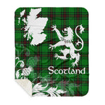 Scotstee Shop - Tartan Blanket Thistle and Lion Scottish Clan Ged Plaid Blanket - Sherpa Blanket
