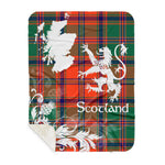 Sherpa Blanket - Tartan Blanket Thistle and Lion Scottish Clan Stewart of Appin Ancient Plaid Blanket, plaid sherpa blanket queen,purple sherpa blanket,queen sherpa blanket,queen size sherpa blanket,red sherpa blanket,scottish tartan blankets,sherpa blanket,sherpa christmas blanket