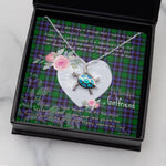 Sea Turtle Necklace Gift for My Beautiful Girlfriend Valentines Necklace Clan Hunter of Peeblesshire Tartan Blue Turtle Necklace