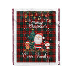 Personalized Gift Tartan Plaid Blanket Clan Carr With Funny Santa Snowman Reindeer Merry Christmas Fleece Blanket, Home Living Room, Plaid Blanket, Tartan Blanket, Scottish Blanket, Buffalo fleece blanket, Christmas Blanket