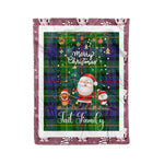 Personalized Gift Tartan Plaid Blanket Clan Tait With Funny Santa Snowman Reindeer Merry Christmas Fleece Blanket, Home Living Room, Plaid Blanket, Tartan Blanket, Scottish Blanket, Buffalo fleece blanket, Christmas Blanket
