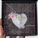Gift For My Beautiful Girlfriend Necklace Valentine Necklace Clan MacDonald Tartan Cross Dancing Necklace Scottish Tartan Jewelry