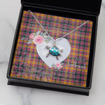 Sea Turtle Necklace Gift for My Beautiful Girlfriend Valentines Necklace Clan Jacobite Tartan Blue Turtle Necklace