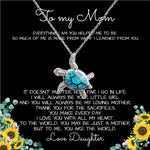To My Mom Necklace You Are The World Mother Gift Sea Turtle Necklace
