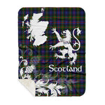 Sherpa Blanket - Tartan Blanket Thistle and Lion Scottish Clan Murray of Atholl Modern Plaid Blanket, plaid sherpa blanket queen,purple sherpa blanket,queen sherpa blanket,queen size sherpa blanket,red sherpa blanket,scottish tartan blankets,sherpa blanket,sherpa christmas blanket