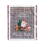 Personalized Gift Tartan Plaid Blanket Clan Hannay Grey With Funny Santa Snowman Reindeer Merry Christmas Fleece Blanket, Christmas Blanket, Plaid Blanket, Tartan Blanket,Scottish Blanket