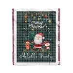 Personalized Gift Tartan Plaid Blanket Clan Melville With Funny Santa Snowman Reindeer Merry Christmas Fleece Blanket, Home Living Room, Plaid Blanket, Tartan Blanket, Scottish Blanket, Buffalo fleece blanket, Christmas Blanket