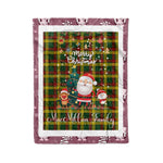 Personalized Gift Tartan Plaid Blanket Clan MacMillan With Funny Santa Snowman Reindeer Merry Christmas Fleece Blanket, Home Living Room, Plaid Blanket, Tartan Blanket, Scottish Blanket, Buffalo fleece blanket, Christmas Blanket
