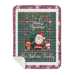 Personalized Gift Tartan Plaid Blanket Clan MacFarlane Hunting With Funny Santa Snowman Reindeer Merry Christmas Gift Sherpa Blanket, blue plaid sherpa blanket,blue tartan sherpa blanket,Buchan,buffalo plaid sherpa blanket,christmas sherpa blanket,Christmas Throw Blanket