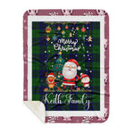 Personalized Gift Tartan Plaid Blanket Clan Keith Modern With Funny Santa Snowman Reindeer Merry Christmas Gift Sherpa Blanket, blue plaid sherpa blanket,blue tartan sherpa blanket,Buchan,buffalo plaid sherpa blanket,christmas sherpa blanket,Christmas Throw Blanket