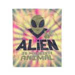 Scotstee Shop - Scotstee Shop Blanket Alien Is My Animal Spirit Tie Dye Hippie Fleece Blanket