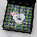 Sea Turtle Necklace Gift for My Beautiful Girlfriend Valentines Necklace Clan Dalrymple Tartan Blue Turtle Necklace