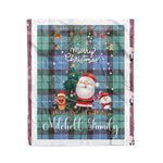 Personalized Gift Tartan Plaid Blanket Clan Mitchell Ancient With Funny Santa Snowman Reindeer Merry Christmas Fleece Blanket, Home Living Room, Plaid Blanket, Tartan Blanket, Scottish Blanket, Buffalo fleece blanket, Christmas Blanket