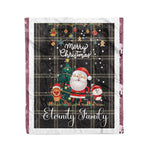 Personalized Gift Tartan Plaid Blanket Clan Eternity With Funny Santa Snowman Reindeer Merry Christmas Fleece Blanket, Home Living Room, Plaid Blanket, Tartan Blanket, Scottish Blanket, Buffalo fleece blanket, Christmas Blanket