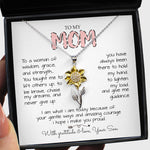 To My Mom Necklace To A Woman Of Wisdom Gift For Mom From Son Sunflower Pendant Necklace
