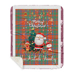 Personalized Gift Tartan Plaid Blanket Clan MacKintosh Ancient With Funny Santa Snowman Reindeer Merry Christmas Gift Sherpa Blanket, blue plaid sherpa blanket,blue tartan sherpa blanket,Buchan,buffalo plaid sherpa blanket,christmas sherpa blanket,Christmas Throw Blanket