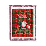 Personalized Gift Tartan Plaid Blanket Clan Dunbar Modern With Funny Santa Snowman Reindeer Merry Christmas Fleece Blanket, Home Living Room, Plaid Blanket, Tartan Blanket, Scottish Blanket, Buffalo fleece blanket, Christmas Blanket
