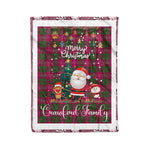 Personalized Gift Tartan Plaid Blanket Clan Crawford Modern With Funny Santa Snowman Reindeer Merry Christmas Fleece Blanket, Home Living Room, Plaid Blanket, Tartan Blanket, Scottish Blanket, Buffalo fleece blanket, Christmas Blanket