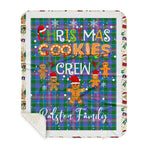 Personalized Gift Tartan Plaid Blanket Clan Ralston With Christmas Cookie Baking Crew Christmas Gift Sherpa Blanket, tartan sherpa blanket,buffalo plaid sherpa blanket,christmas sherpa blanket,Christmas Throw Blanket,green plaid sherpa blanket,green sherpa blanket