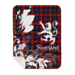 Sherpa Blanket - Tartan Blanket Thistle and Lion Scottish Clan Broun Plaid Blanket, plaid sherpa blanket queen,purple sherpa blanket,queen sherpa blanket,queen size sherpa blanket,red sherpa blanket,scottish tartan blankets,sherpa blanket,sherpa christmas blanket