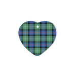 Sutherland Old Ancient Tartan Heart Ornaments, Christmas Tree Ornament, Plaid Christmas Ornaments, Ceramic Heart Christmas Tree Decoration, Christmas Ornament, Plaid Ornament, Tartan Ornament, Buffalo Plaid Ornament