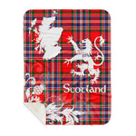 Sherpa Blanket - Tartan Blanket Thistle and Lion Scottish Clan MacFarlane Modern Plaid Blanket, plaid sherpa blanket queen,purple sherpa blanket,queen sherpa blanket,queen size sherpa blanket,red sherpa blanket,scottish tartan blankets,sherpa blanket,sherpa christmas blanket