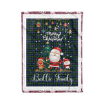 Personalized Gift Tartan Plaid Blanket Clan Baillie Hunting With Funny Santa Snowman Reindeer Merry Christmas Fleece Blanket, Home Living Room, Plaid Blanket, Tartan Blanket, Scottish Blanket, Buffalo fleece blanket, Christmas Blanket
