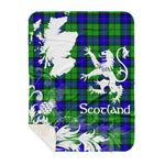 Sherpa Blanket - Tartan Blanket Thistle and Lion Scottish Clan Armstrong Hunting Plaid Blanket, plaid sherpa blanket queen,purple sherpa blanket,queen sherpa blanket,queen size sherpa blanket,red sherpa blanket,scottish tartan blankets,sherpa blanket,sherpa christmas blanket