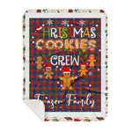 Personalized Gift Tartan Plaid Blanket Clan Fraser of Lovat With Christmas Cookie Baking Crew Christmas Gift Sherpa Blanket, tartan sherpa blanket,buffalo plaid sherpa blanket,christmas sherpa blanket,Christmas Throw Blanket,green plaid sherpa blanket,green sherpa blanket