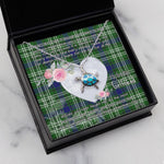 Sea Turtle Necklace Gift for My Beautiful Girlfriend Valentines Necklace Clan Tweedside Tartan Blue Turtle Necklace