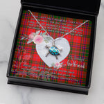 Sea Turtle Necklace Gift for My Beautiful Girlfriend Valentines Necklace Clan MacDougall Tartan Blue Turtle Necklace