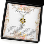 Bonus Mom Necklace, To My Beautiful Bonus Mom On My Wedding Day Necklace, Gift For Stepmother Of The Groom Gift Sunflower Pendant Necklace