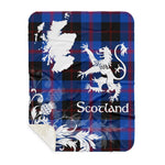 Sherpa Blanket - Tartan Blanket Thistle and Lion Scottish Clan Maule Modem Plaid Blanket, plaid sherpa blanket queen,purple sherpa blanket,queen sherpa blanket,queen size sherpa blanket,red sherpa blanket,scottish tartan blankets,sherpa blanket,sherpa christmas blanket