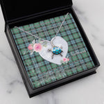 Sea Turtle Necklace Gift for My Beautiful Girlfriend Valentines Necklace Clan Melville Hunting Tartan Blue Turtle Necklace
