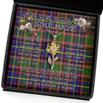 To My Beautiful Soulmate Sunflower Necklace In Your Eyes I Have Found My Home Clan Glas Tartan Jewelry For Girlfriend, Tartan Sunflower Pendant Necklace, Scottish Tartan Jewelry, valentine necklace, necklace girlfriend, necklace for wife, cute necklaces for girlfriend, jewelry for girlfriend, to my soulmate necklace, to my future wife necklace